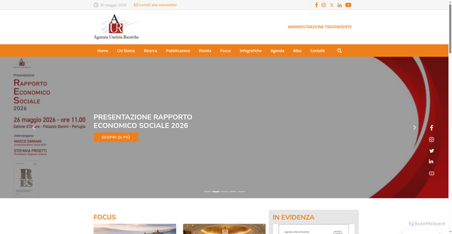 Security scan screenshot of https://www.agenziaumbriaricerche.it