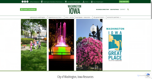 Security scan screenshot of https://washingtoniowa.gov/