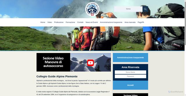 Security scan screenshot of https://www.guidealpinepiemonte.it/it/home