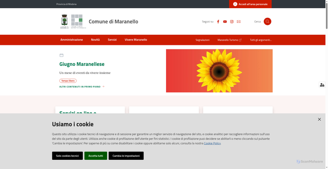Security scan screenshot of https://www.comune.maranello.mo.it