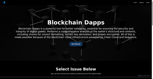 Security scan screenshot of https://blockchaindevrestore.vercel.app/