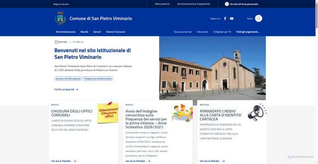 Security scan screenshot of https://www.comune.sanpietroviminario.pd.it