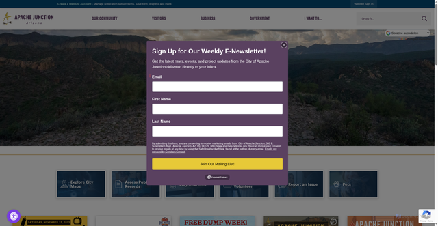 Security scan screenshot of https://apachejunctionaz.gov/
