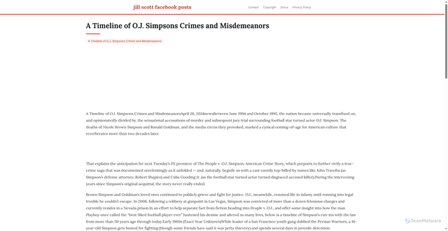 Security scan screenshot of https://billythekiddvdsblog-dp285s0loijz.edgeone.app/a-timeline-of-oj-simpsons-crimes-and-misdemeanors.html