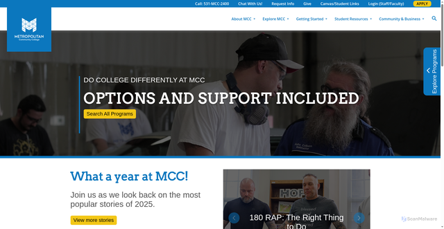 Security scan screenshot of https://www.mccneb.edu/