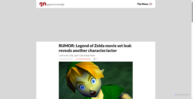 Security scan screenshot of https://gonintendo.com/contents/54984-rumor-legend-of-zelda-movie-set-leak-reveals-another-character-actor