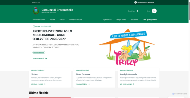 Security scan screenshot of https://www.comune.broccostella.fr.it