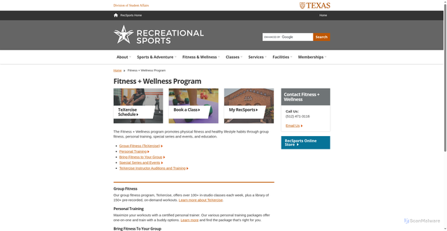Security scan screenshot of https://www.utrecsports.org/fitness-and-wellness