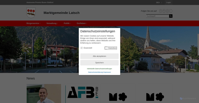 Security scan screenshot of https://www.gemeinde.latsch.bz.it