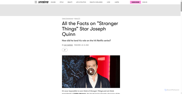 Security scan screenshot of https://www.seventeen.com/celebrity/movies-tv/a40577886/joseph-quinn-facts/