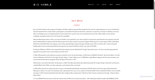 Security scan screenshot of https://www.bighassle.com/jack-white-bio