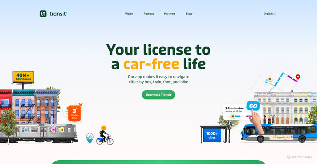 Security scan screenshot of https://transitapp-data.com