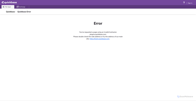 Security scan screenshot of https://plugins.quickbase.com