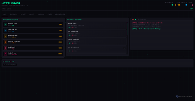 Security scan screenshot of https://netrunnerhtml-b3qvzp3ldw.edgeone.app/