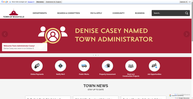 Security scan screenshot of https://www.wakefieldma.gov/