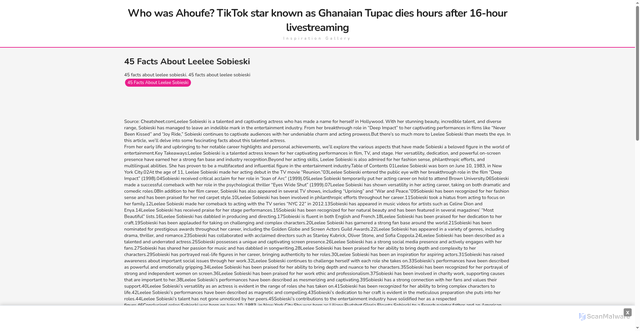 Security scan screenshot of https://louaymardambekhugo-bgd6u9643s.edgeone.app/18810-45-facts-about-leelee-sobieski.html