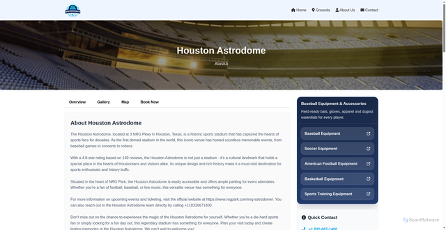Security scan screenshot of https://houston-astrodome.sportsgrounds.us.com/