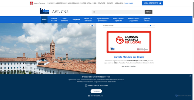 Security scan screenshot of https://www.aslcn2.it/
