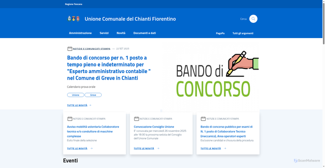 Security scan screenshot of https://www.unionechiantifiorentino.it/