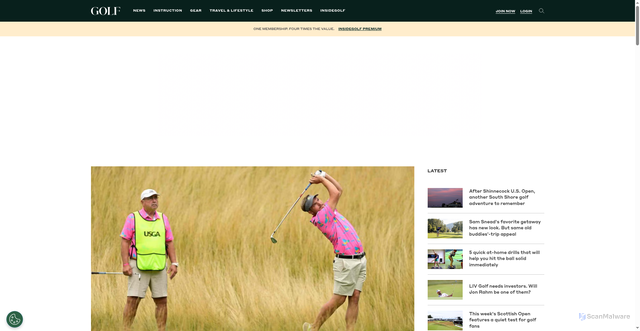 Security scan screenshot of https://link.golf.com