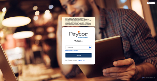 Security scan screenshot of https://support.paycor.com