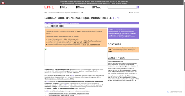 Security scan screenshot of https://leni.epfl.ch