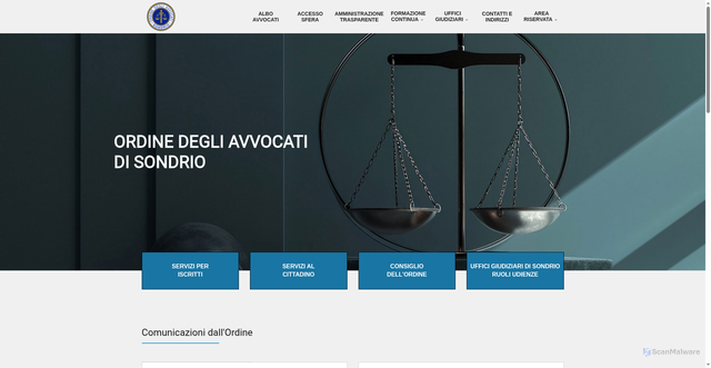 Security scan screenshot of https://www.ordineavvocatisondrio.it/