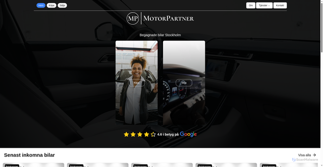 Security scan screenshot of https://motorpartner.se