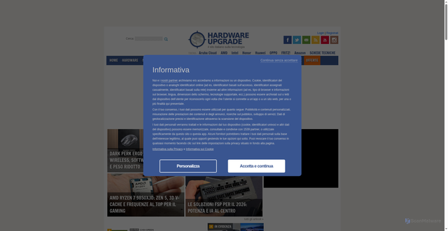 Security scan screenshot of https://www.hwupgrade.it