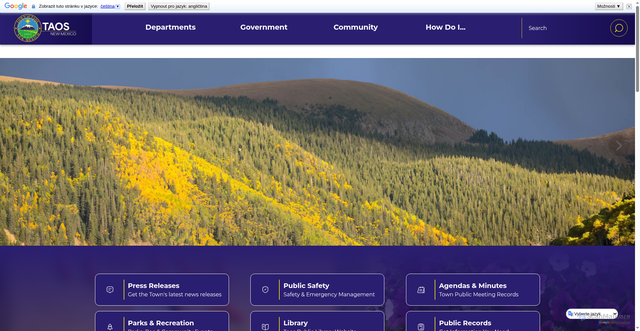 Security scan screenshot of https://taosnm.gov/