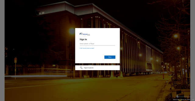 Security scan screenshot of https://nbb-my.sharepoint.com