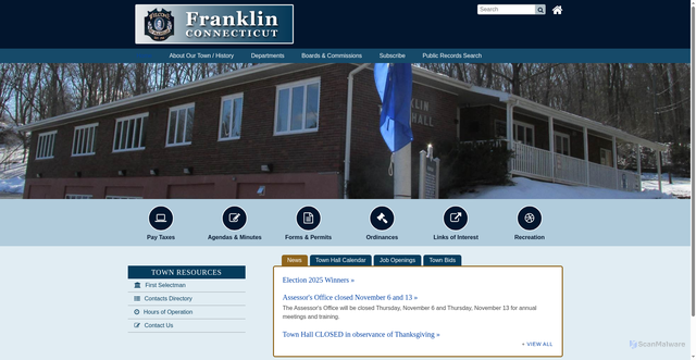 Security scan screenshot of https://www.franklinct.gov/