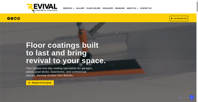 Security scan screenshot of http://revival-concrete-pros.com/