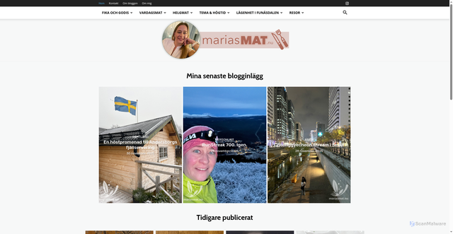 Security scan screenshot of https://www.mariasmat.nu/