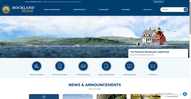 Security scan screenshot of https://rocklandmaine.gov/