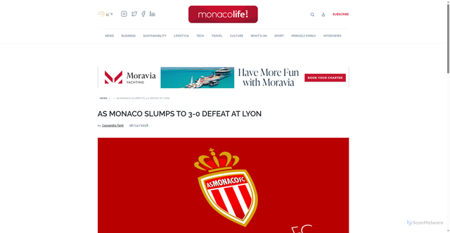 Security scan screenshot of https://monacolife.net/as-monaco-slumps-to-3-0-defeat-at-lyon/