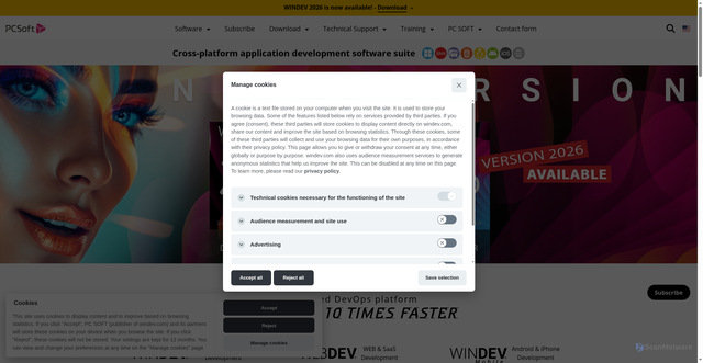 Security scan screenshot of https://windev.com