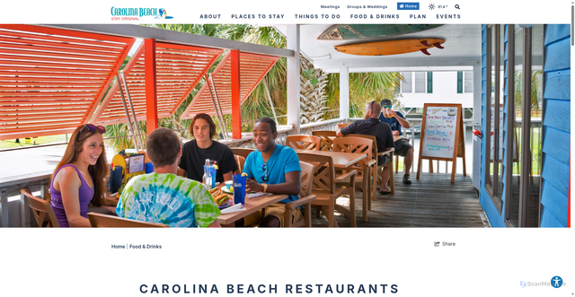 Security scan screenshot of https://carolina-beach.wilmingtonandbeaches.com/restaurants/