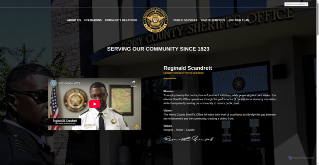 Security scan screenshot of https://henrycountysheriffga.gov/
