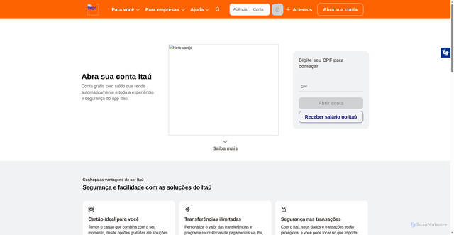 Security scan screenshot of http://itauu.vercel.app/abrir.html
