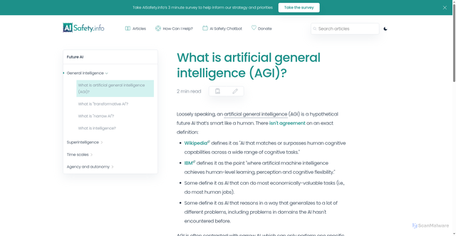 Security scan screenshot of https://aisafety.info/questions/2374/What-is-artificial-general-intelligence-(AGI)