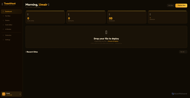 Security scan screenshot of https://toast-host-22v3ewh5aa.edgeone.app/