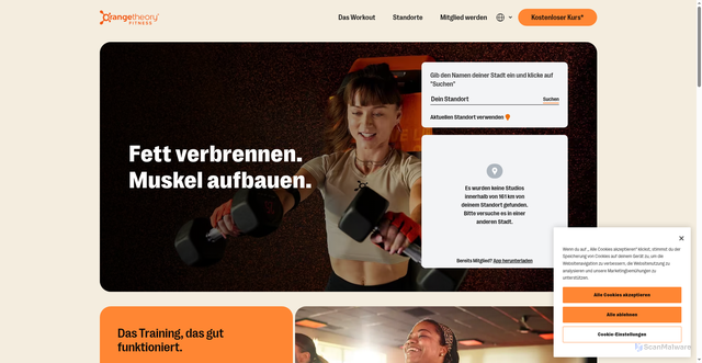 Security scan screenshot of https://orangetheory.com