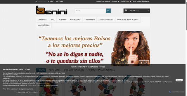 Security scan screenshot of https://bolsosbenini.es