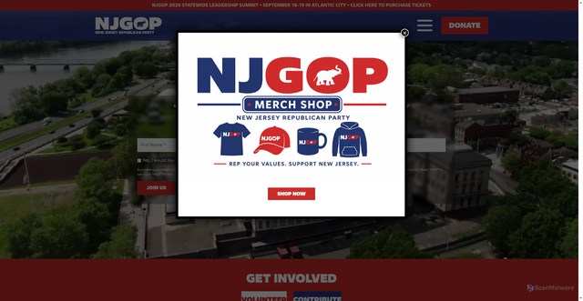 Security scan screenshot of https://www.njgop.org/