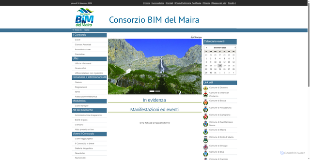 Security scan screenshot of https://www.bimdelmaira.it/