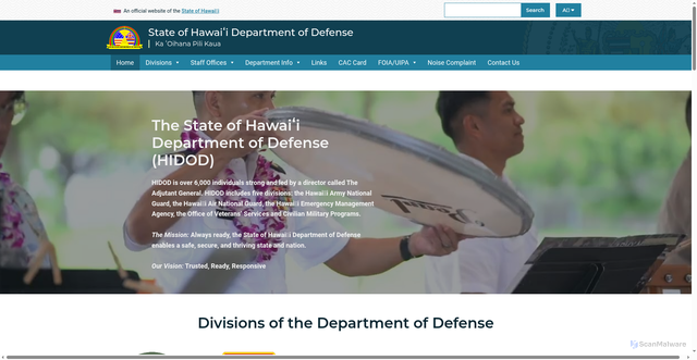 Security scan screenshot of https://dod.hawaii.gov
