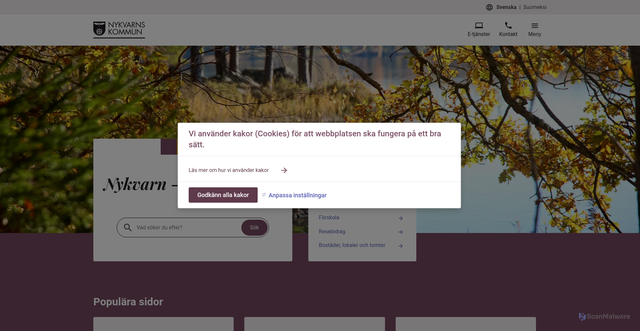 Security scan screenshot of https://nykvarn.se/