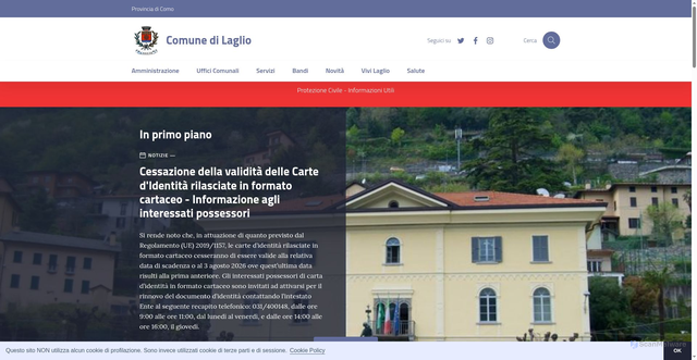 Security scan screenshot of https://www.comune.laglio.co.it/