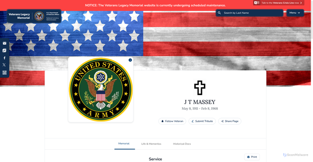 Security scan screenshot of https://www.vlm.cem.va.gov/JTMASSEY/6EB4906
